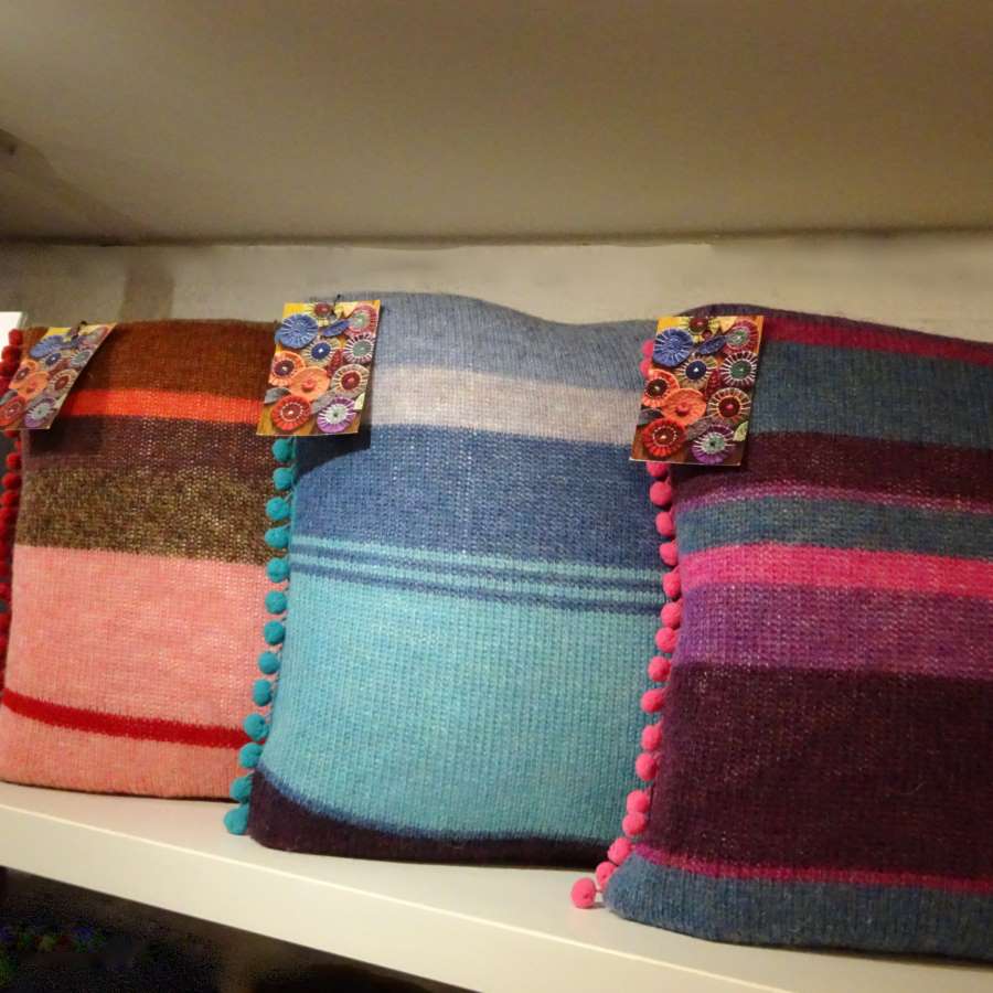 Striped Handframed Knitwear Cushions